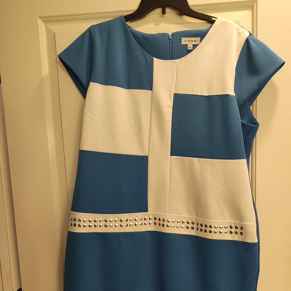 Pierri New York Blue and White Dress Size 16